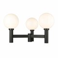 Z-Lite Laurent Outdoor Post Mount Fixture, 3-Light, 39 In.W x 22.5 In.H, Black/Opal 597BP3-BK